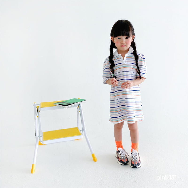 PINK151 - Korean Children Fashion - #Kfashion4kids - Multi Stripes One-piece - 2