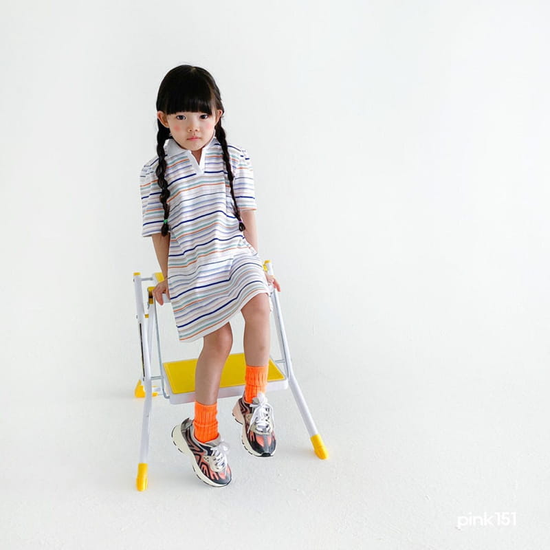 PINK151 - Korean Children Fashion - #Kfashion4kids - Multi Stripes One-piece - 4