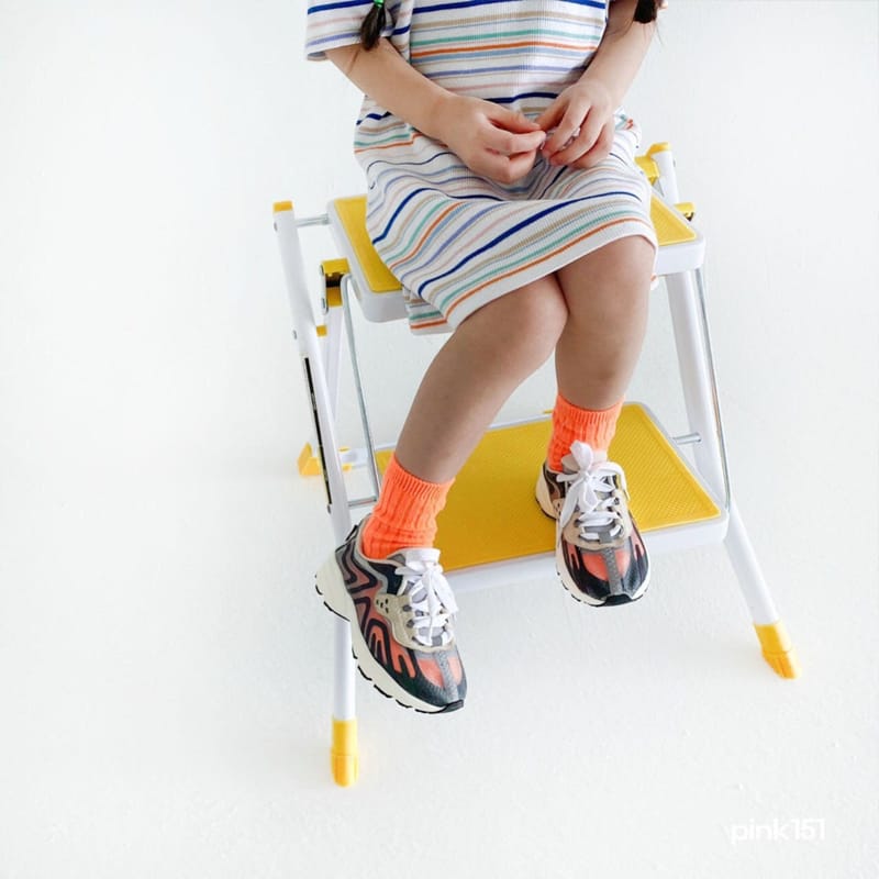 PINK151 - Korean Children Fashion - #Kfashion4kids - Multi Stripes One-piece - 6