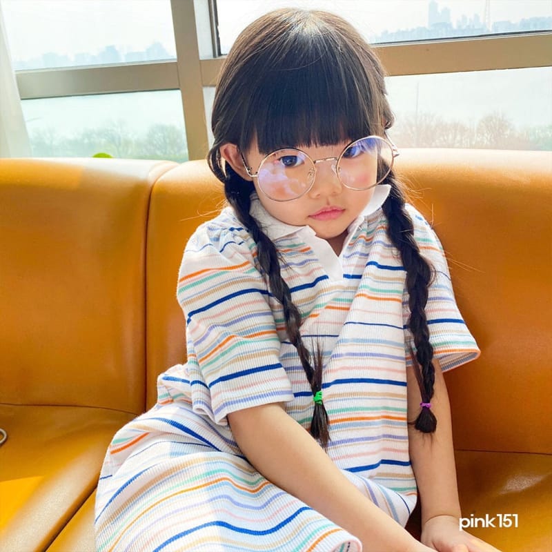 PINK151 - Korean Children Fashion - #Kfashion4kids - Multi Stripes One-piece - 9