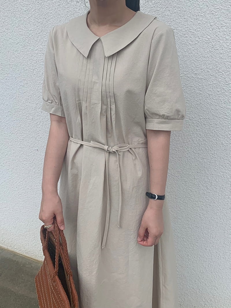 REFRESH - Korean Children Fashion - #Kfashion4kids - Collar Pintuck One-piece - 3
