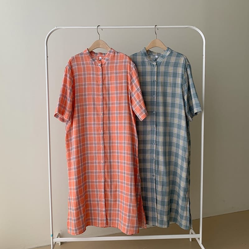 REFRESH - Korean Children Fashion - #Kfashion4kids - Check Robe One-piece - 3
