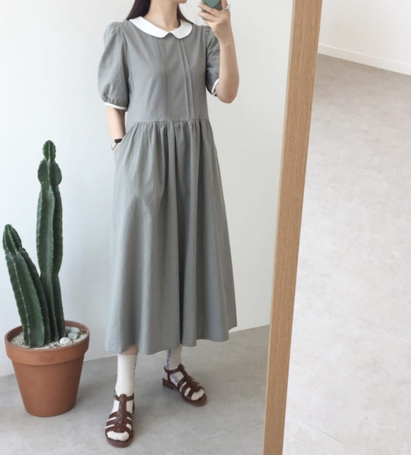REFRESH - Korean Children Fashion - #Kfashion4kids - Linen Collar One-piece