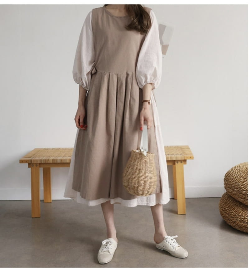 REFRESH - Korean Children Fashion - #Kfashion4kids - Round Apron One-piece - 2