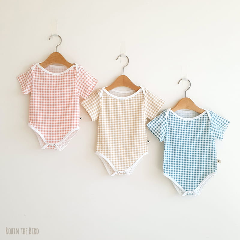 SAEROBIN - Korean Children Fashion - #Kfashion4kids - Check Short Sleeves Bodysuit - 2