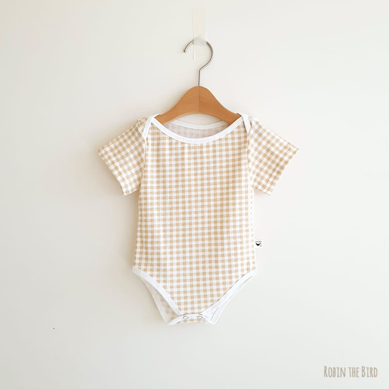 SAEROBIN - Korean Children Fashion - #Kfashion4kids - Check Short Sleeves Bodysuit - 3