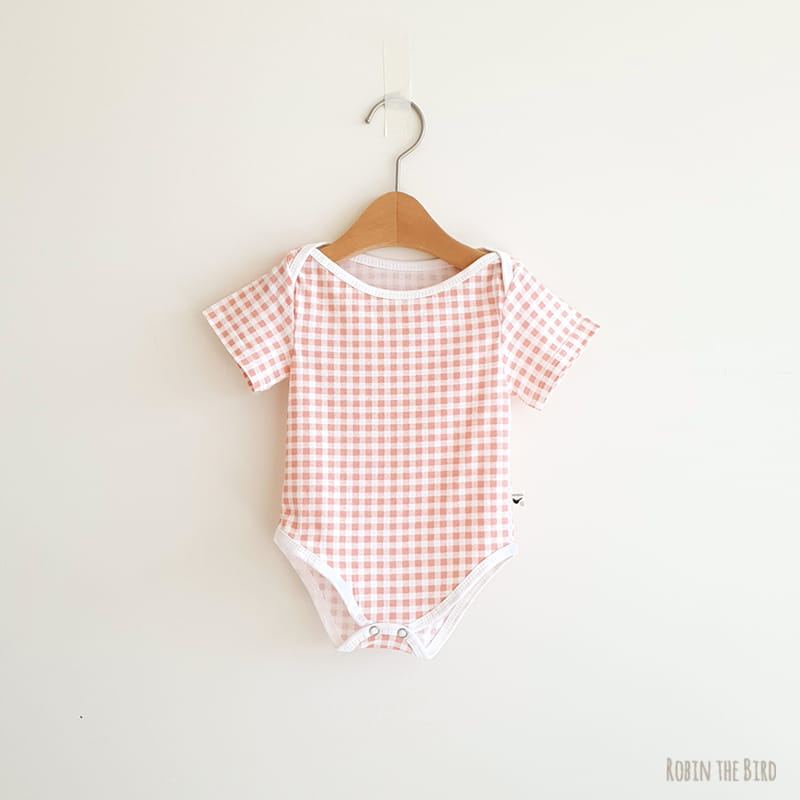 SAEROBIN - Korean Children Fashion - #Kfashion4kids - Check Short Sleeves Bodysuit - 4