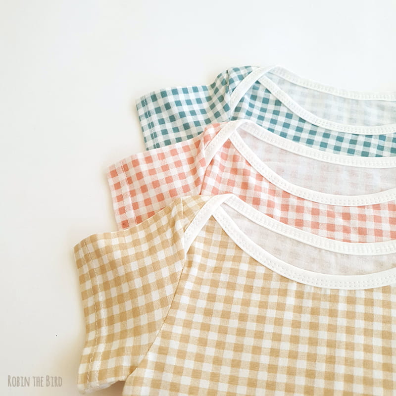 SAEROBIN - Korean Children Fashion - #Kfashion4kids - Check Short Sleeves Bodysuit - 9