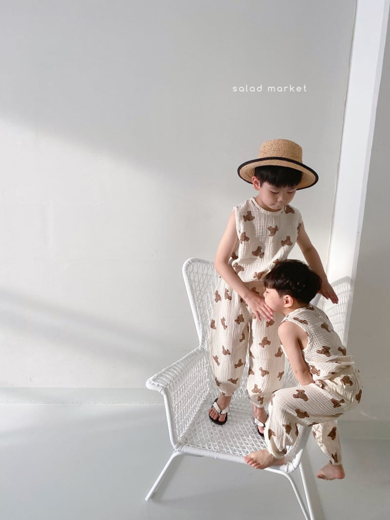 SALAD MARKET - Korean Children Fashion - #Kfashion4kids - Teddy Bear Top Bottom Set