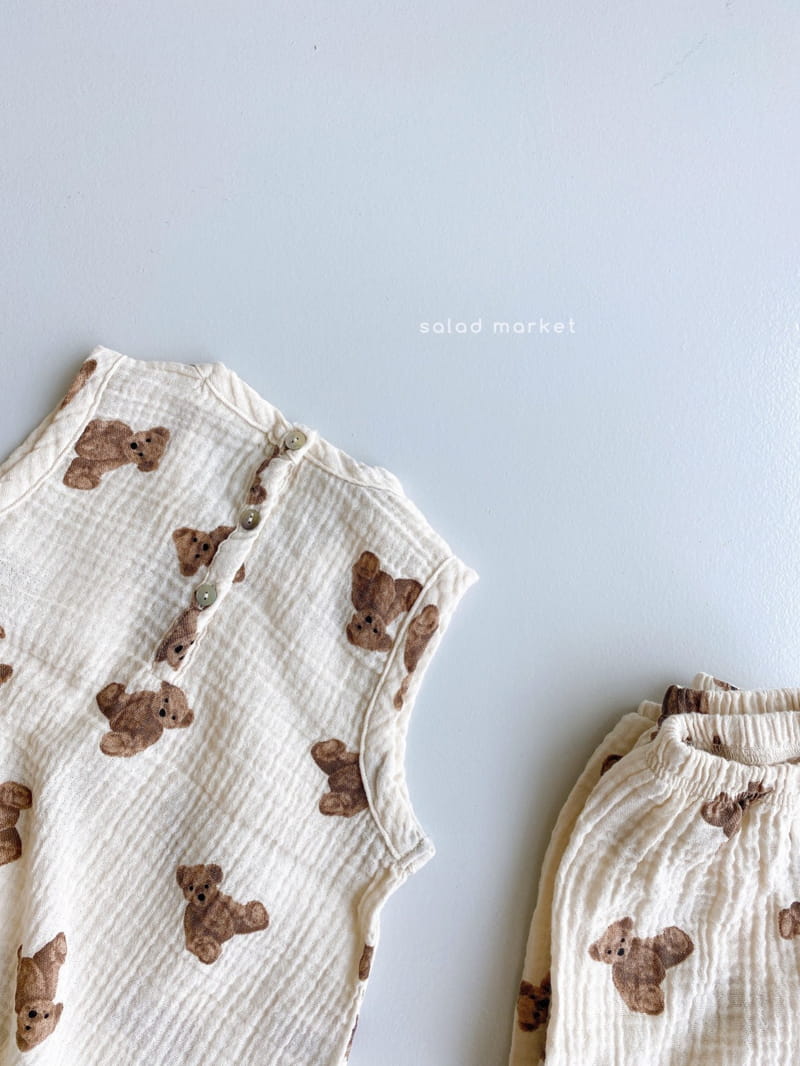 SALAD MARKET - Korean Children Fashion - #Kfashion4kids - Teddy Bear Top Bottom Set - 11