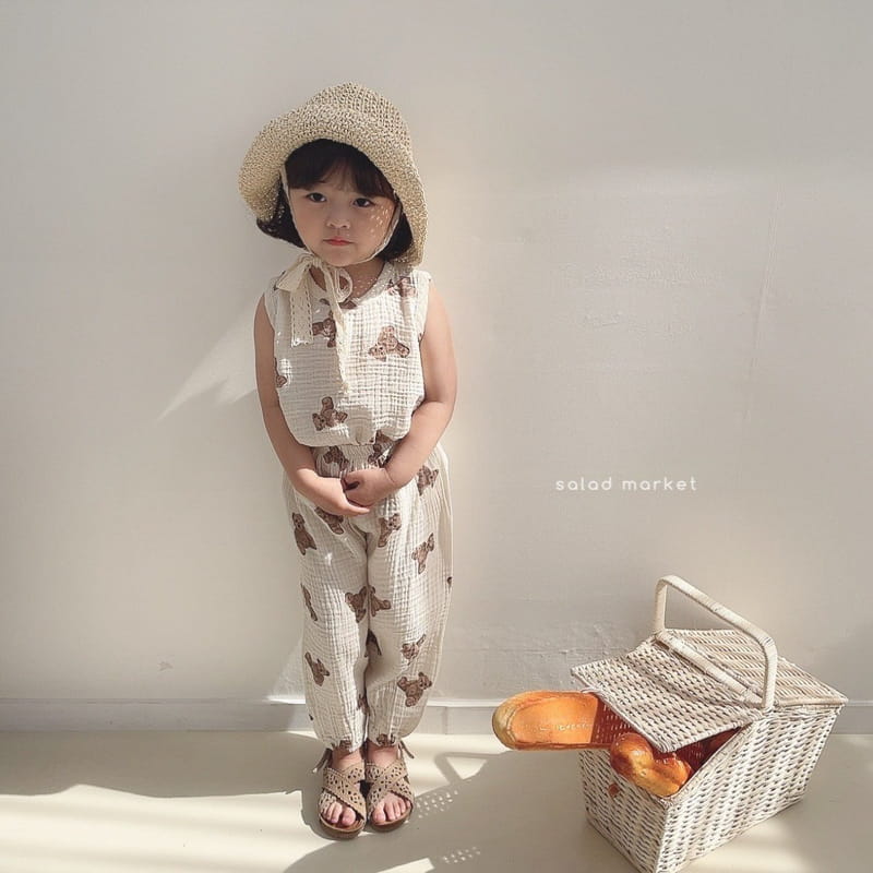 SALAD MARKET - Korean Children Fashion - #Kfashion4kids - Teddy Bear Top Bottom Set - 12