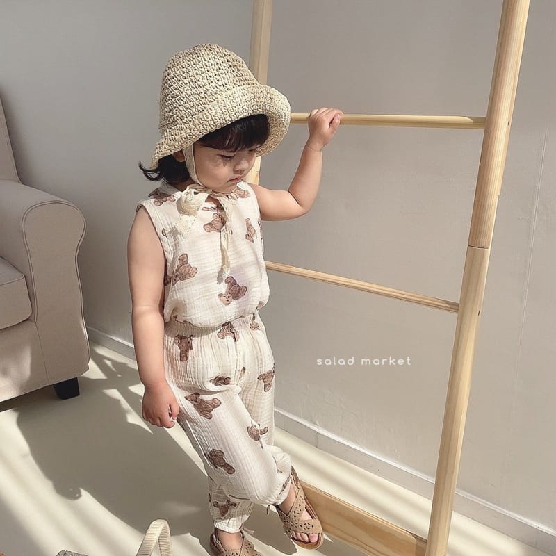 SALAD MARKET - Korean Children Fashion - #Kfashion4kids - Teddy Bear Top Bottom Set - 2