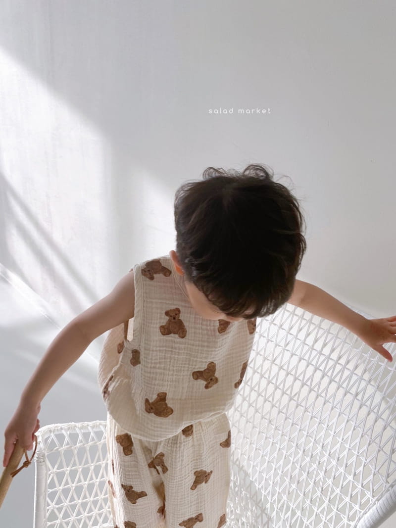 SALAD MARKET - Korean Children Fashion - #Kfashion4kids - Teddy Bear Top Bottom Set - 3