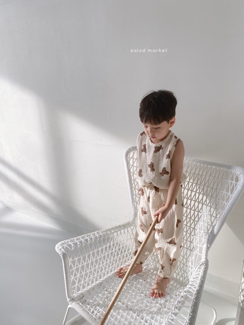 SALAD MARKET - Korean Children Fashion - #Kfashion4kids - Teddy Bear Top Bottom Set - 4