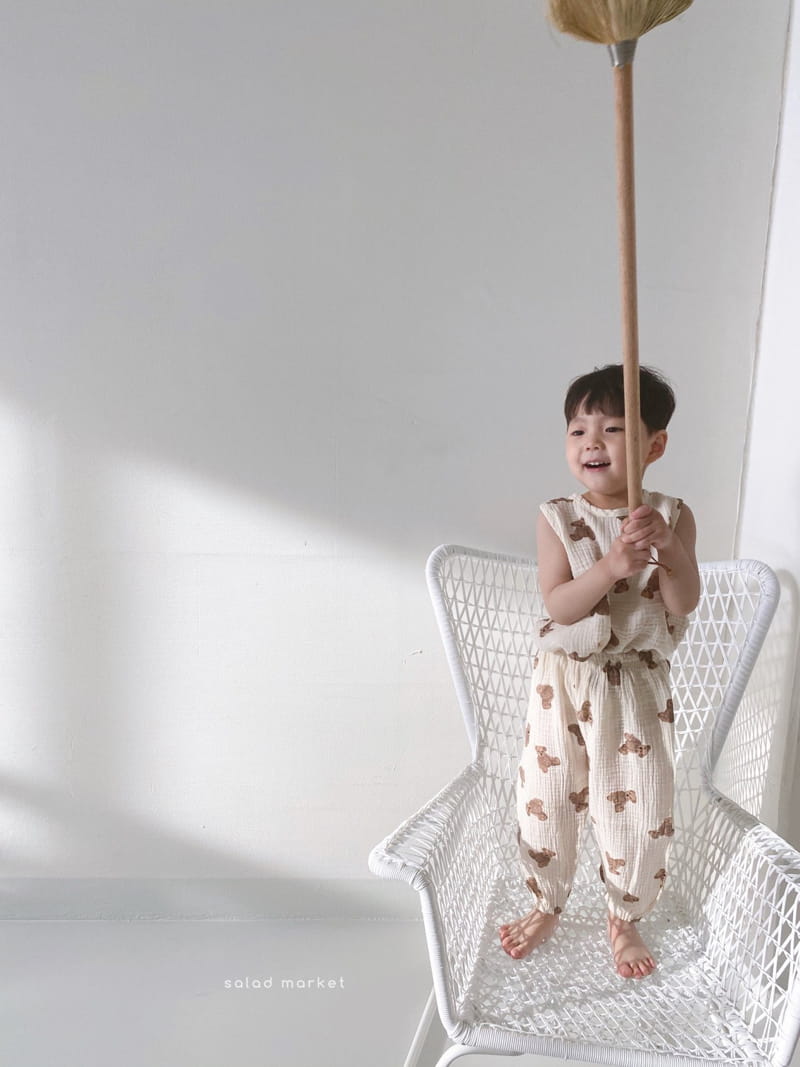 SALAD MARKET - Korean Children Fashion - #Kfashion4kids - Teddy Bear Top Bottom Set - 5