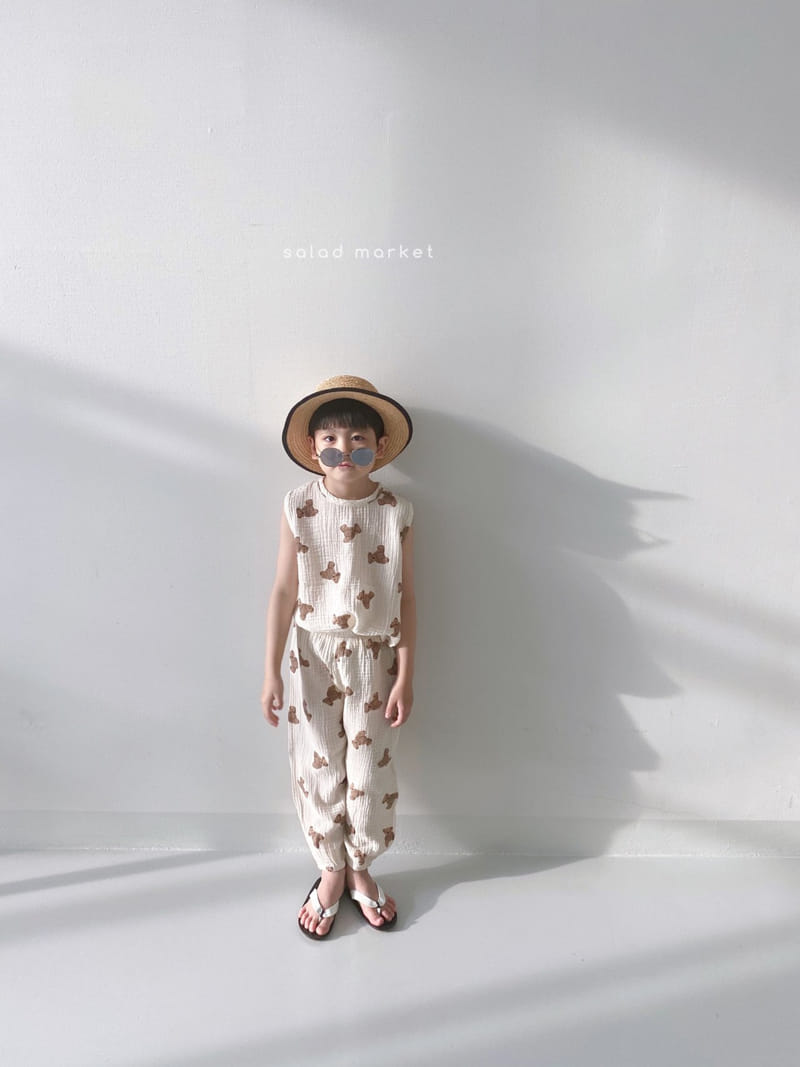 SALAD MARKET - Korean Children Fashion - #Kfashion4kids - Teddy Bear Top Bottom Set - 7