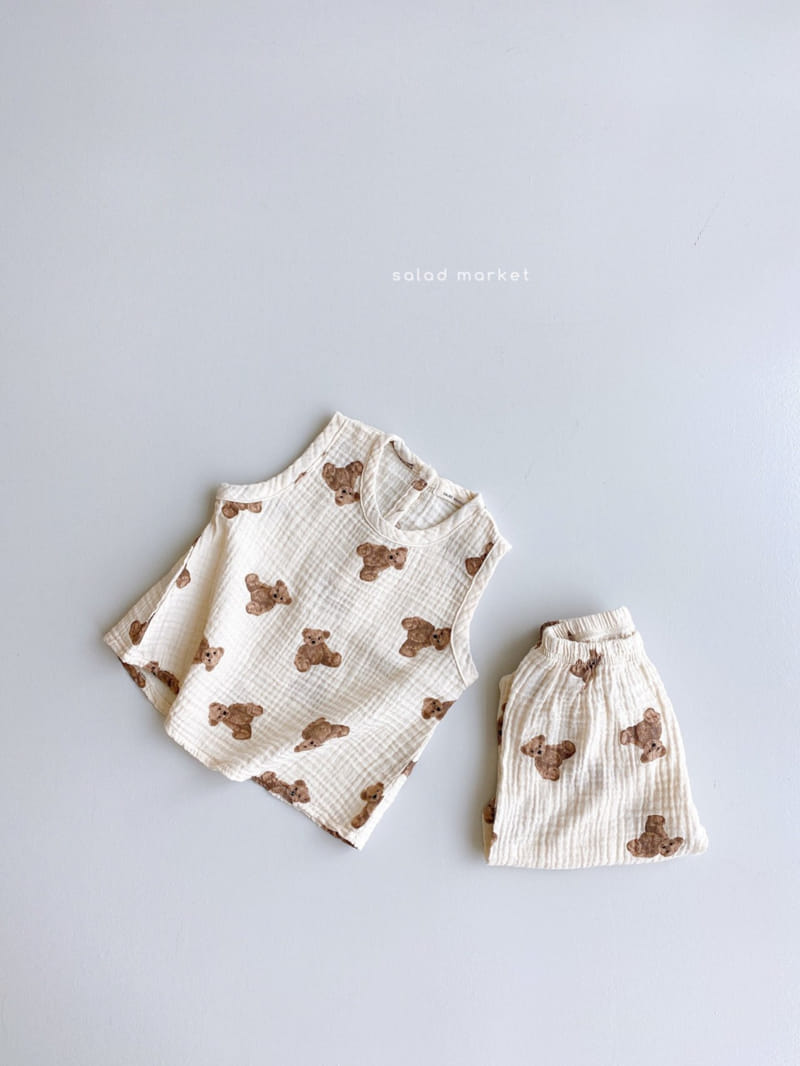 SALAD MARKET - Korean Children Fashion - #Kfashion4kids - Teddy Bear Top Bottom Set - 8
