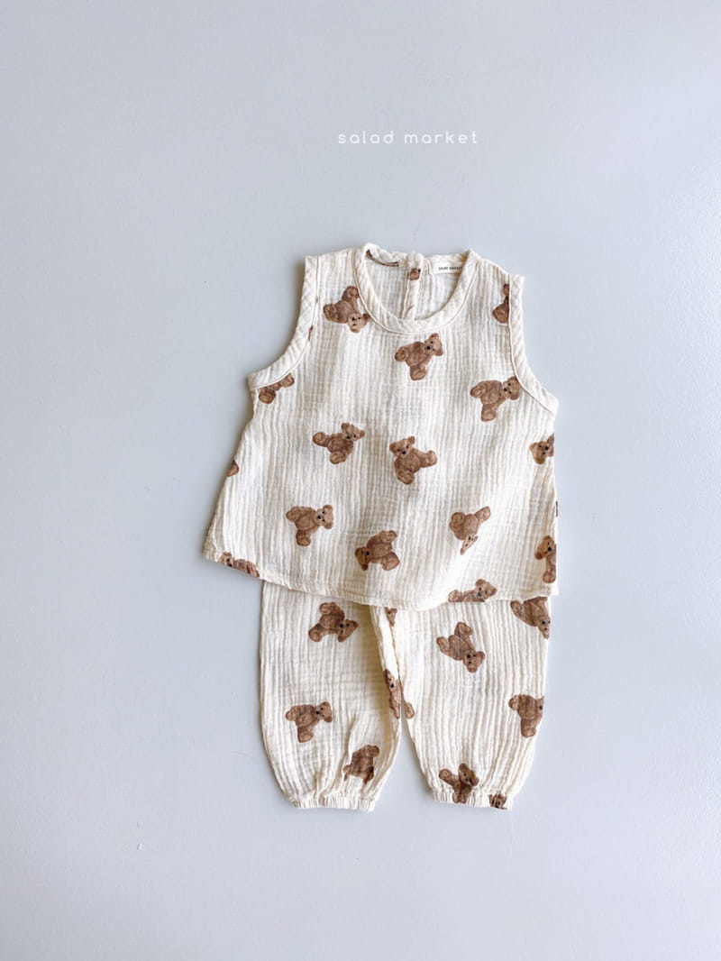SALAD MARKET - Korean Children Fashion - #Kfashion4kids - Teddy Bear Top Bottom Set - 9