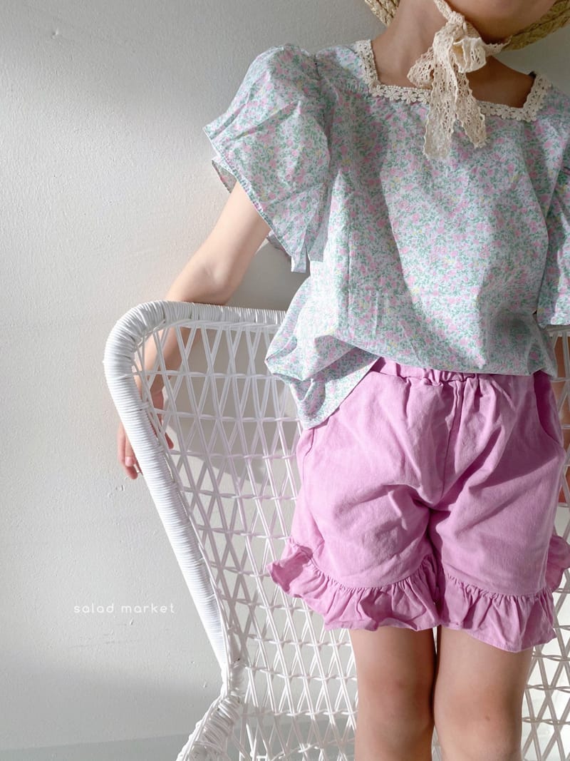 SALAD MARKET - Korean Children Fashion - #Kfashion4kids - Linen Frill Shorts