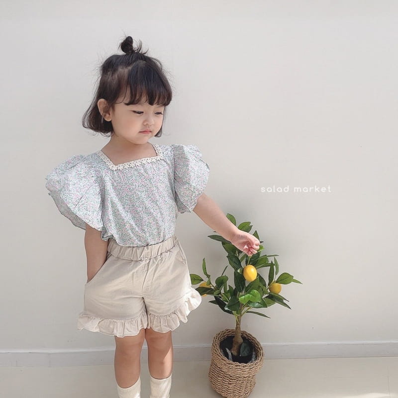 SALAD MARKET - Korean Children Fashion - #Kfashion4kids - Linen Frill Shorts - 2