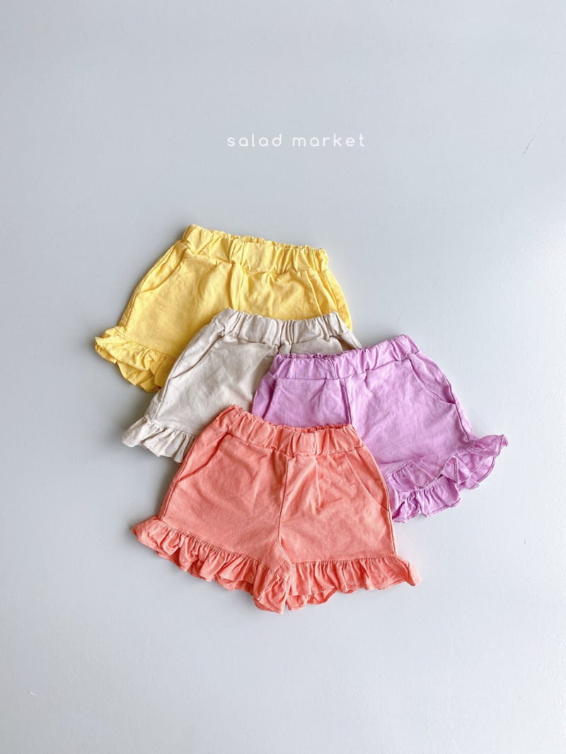 SALAD MARKET - Korean Children Fashion - #Kfashion4kids - Linen Frill Shorts - 8