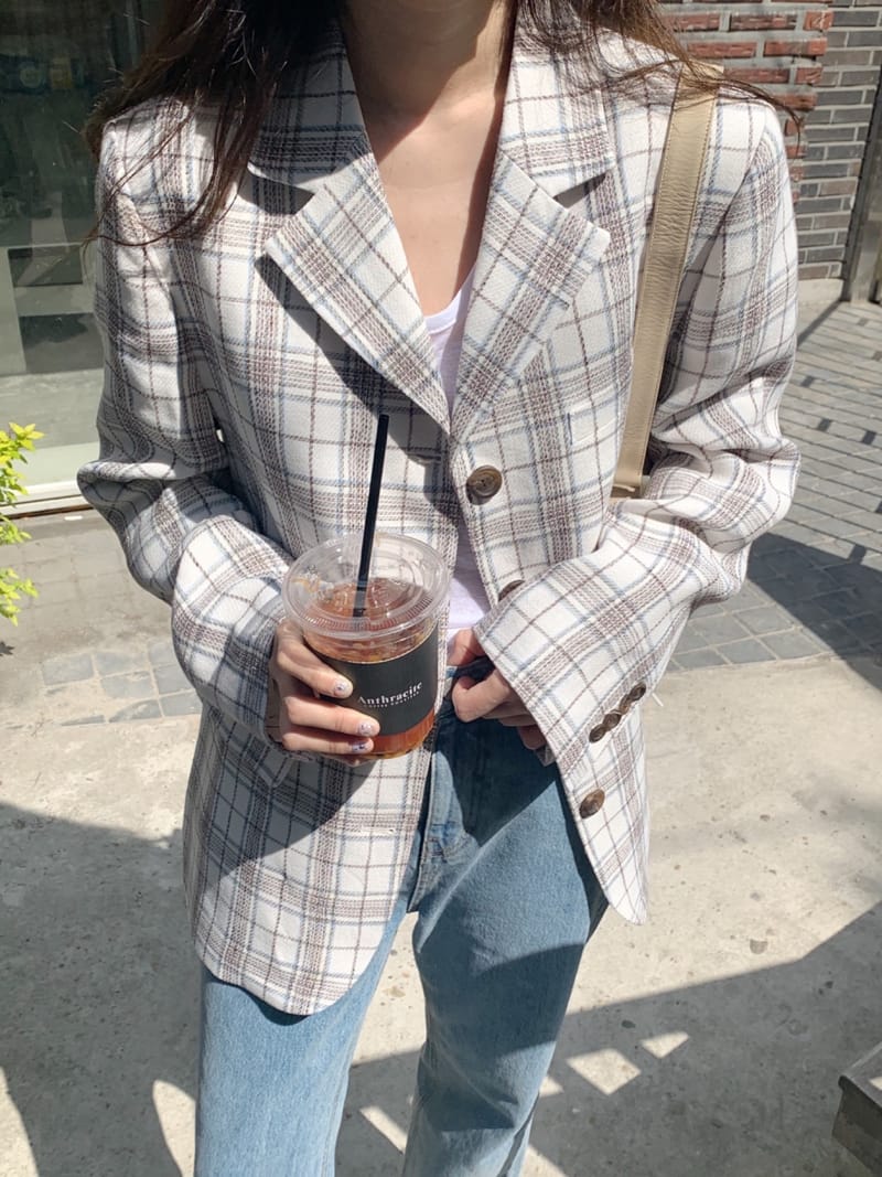 SEASON - Korean Children Fashion - #Kfashion4kids - Linen check Jacket