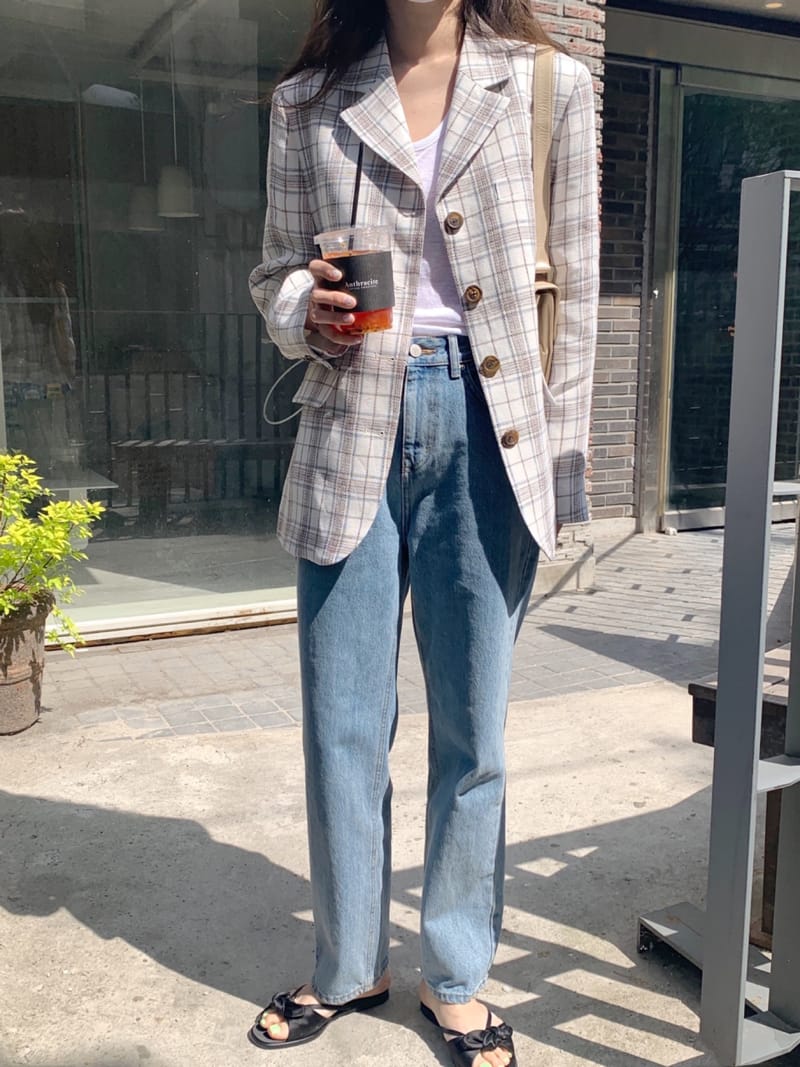 SEASON - Korean Children Fashion - #Kfashion4kids - Linen check Jacket - 2