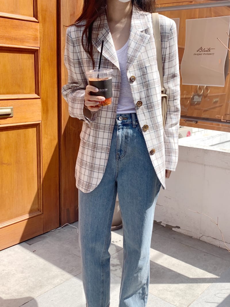 SEASON - Korean Children Fashion - #Kfashion4kids - Linen check Jacket - 4