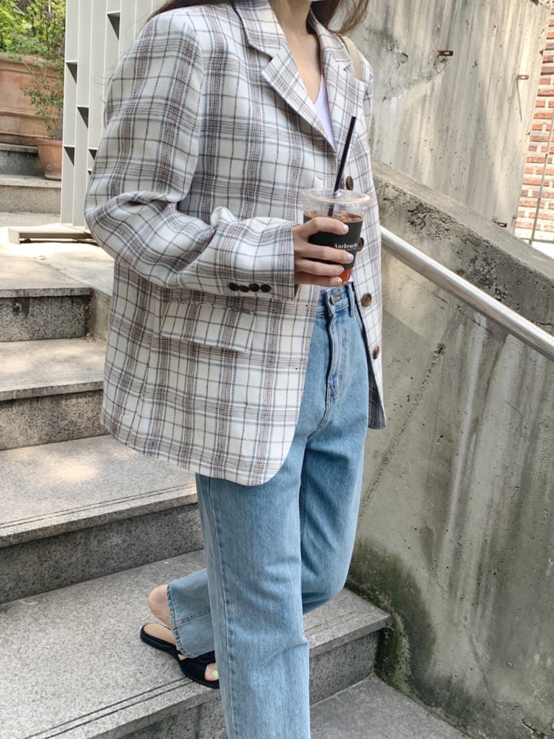 SEASON - Korean Children Fashion - #Kfashion4kids - Linen Check Jacket - 2