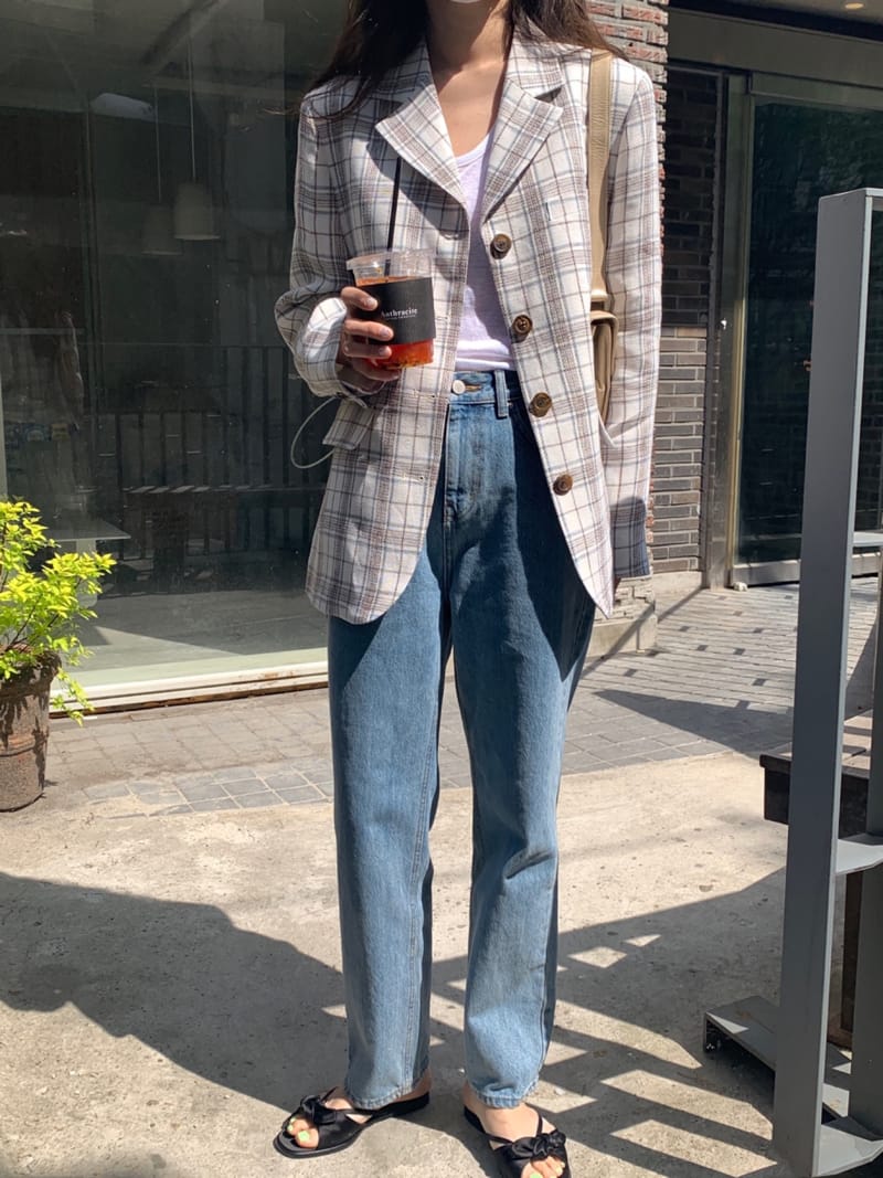 SEASON - Korean Children Fashion - #Kfashion4kids - Linen Check Jacket - 3