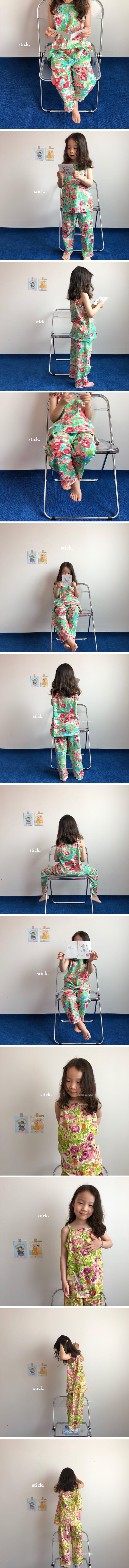 STICK - Korean Children Fashion - #Kfashion4kids - Water Painting Top Bottom Set