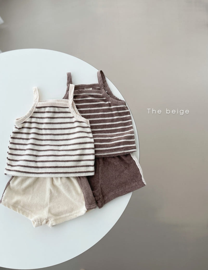 THE BEIGE - Korean Children Fashion - #Kfashion4kids - Terry Stripes Top Bottom Set - 6