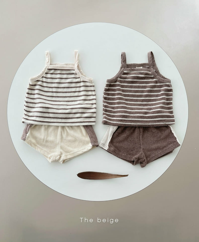 THE BEIGE - Korean Children Fashion - #Kfashion4kids - Terry Stripes Top Bottom Set - 8