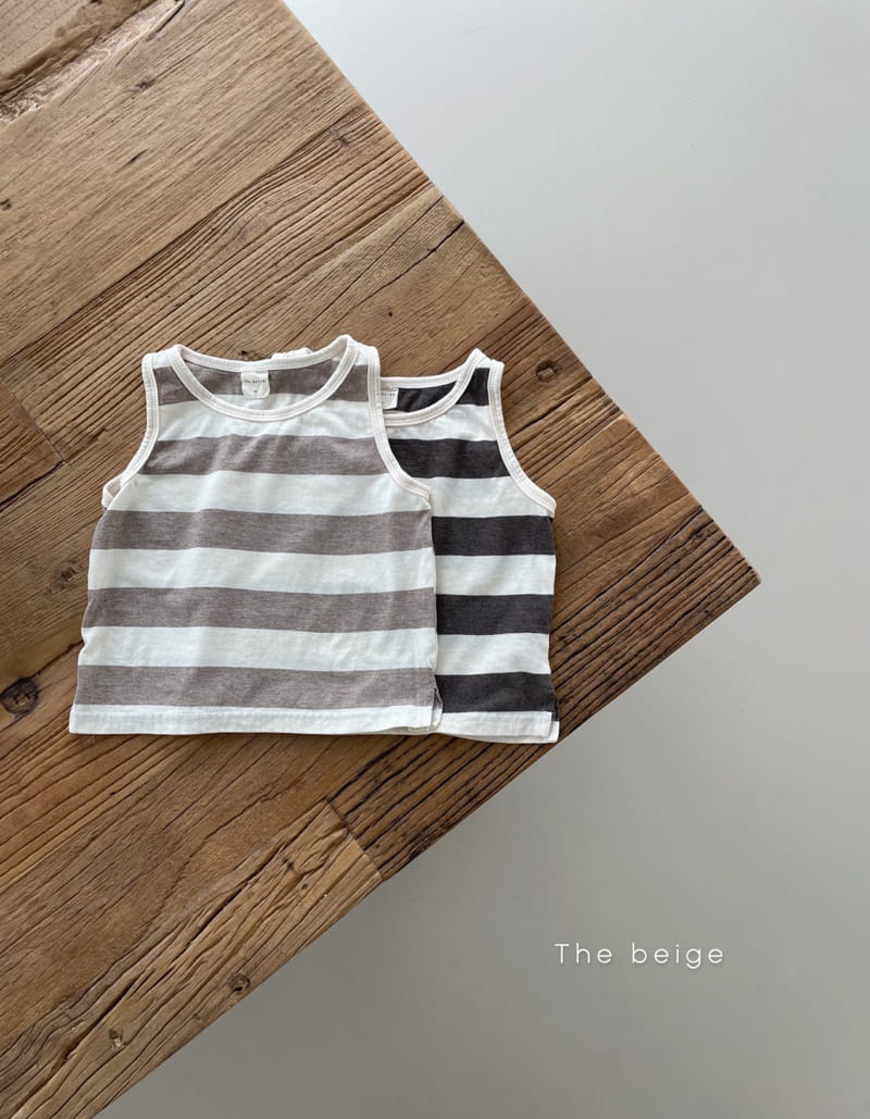 THE BEIGE - Korean Children Fashion - #Kfashion4kids - Big Stripes Sleeveless Shorts Set - 4
