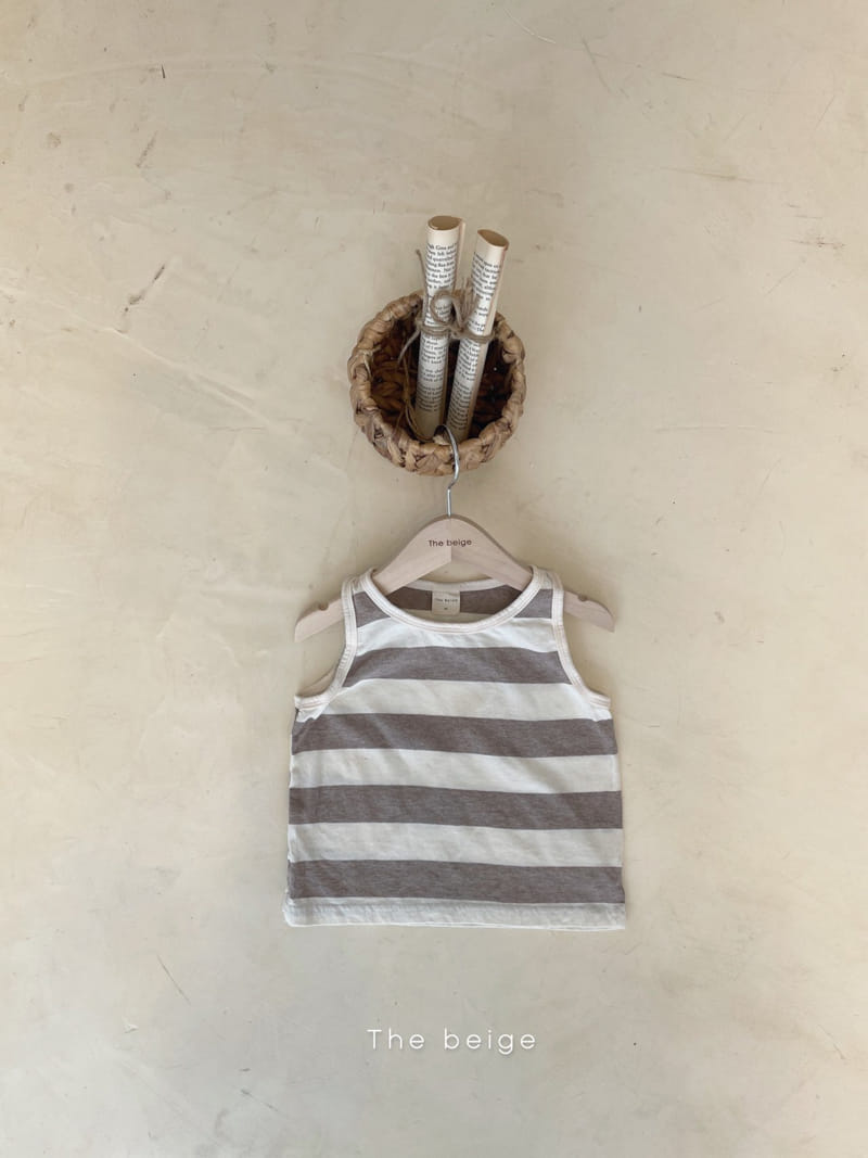 THE BEIGE - Korean Children Fashion - #Kfashion4kids - Big Stripes Sleeveless Shorts Set - 6