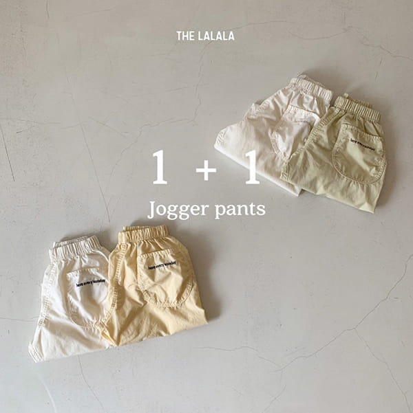 THE LALALA - Korean Children Fashion - #Kfashion4kids - Here Embroidery Jogger Pants 1+1 - 3