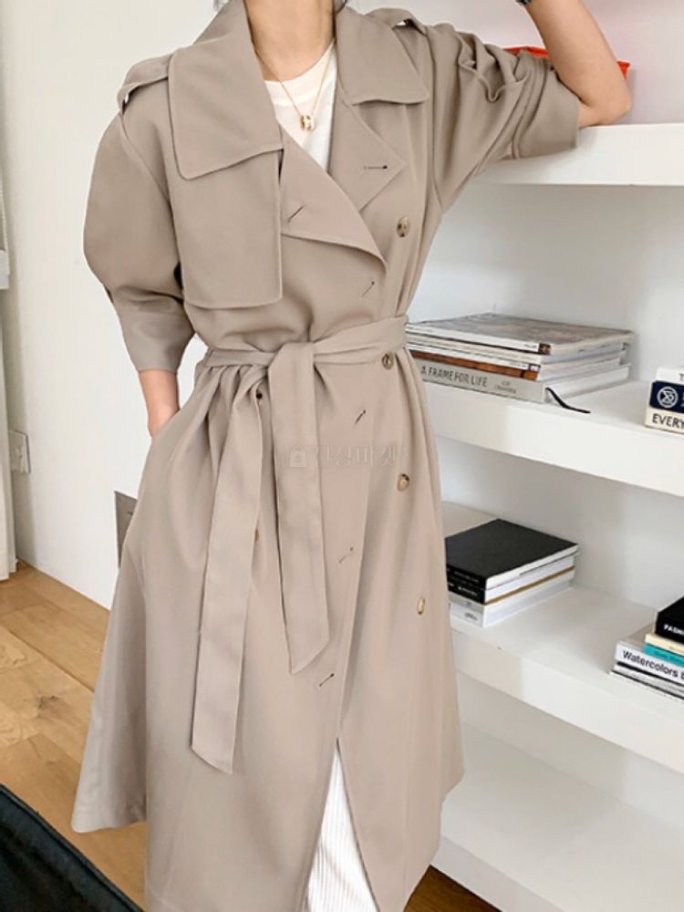 THE SAND - Korean Children Fashion - #Kfashion4kids - Short Sleeves Burberry Coat