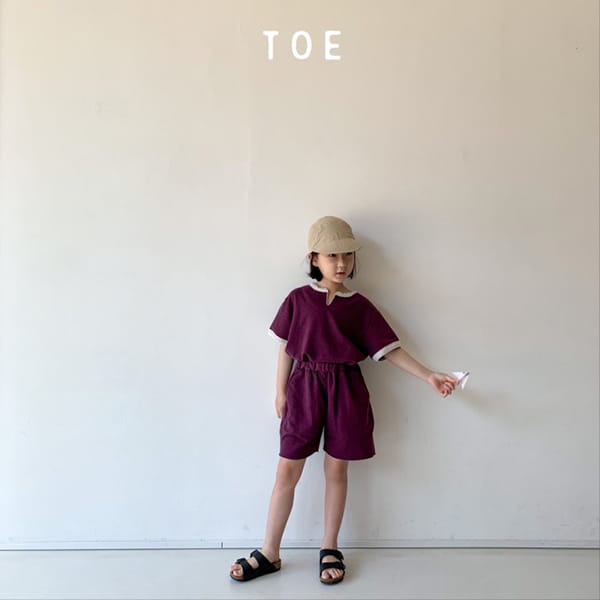 TOE - Korean Children Fashion - #Kfashion4kids - Henry Neck Top Bottom Set - 8