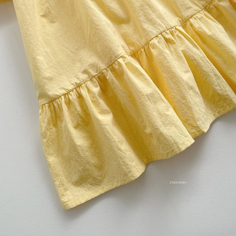 VIVID I - Korean Children Fashion - #Kfashion4kids - Puff Sleeves One-piece - 9