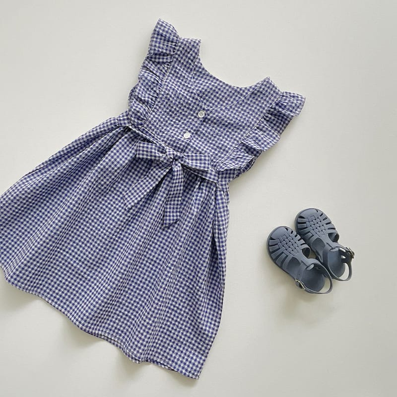 VIVID I - Korean Children Fashion - #Kfashion4kids - Check Frill Sleeveless One-piece - 7