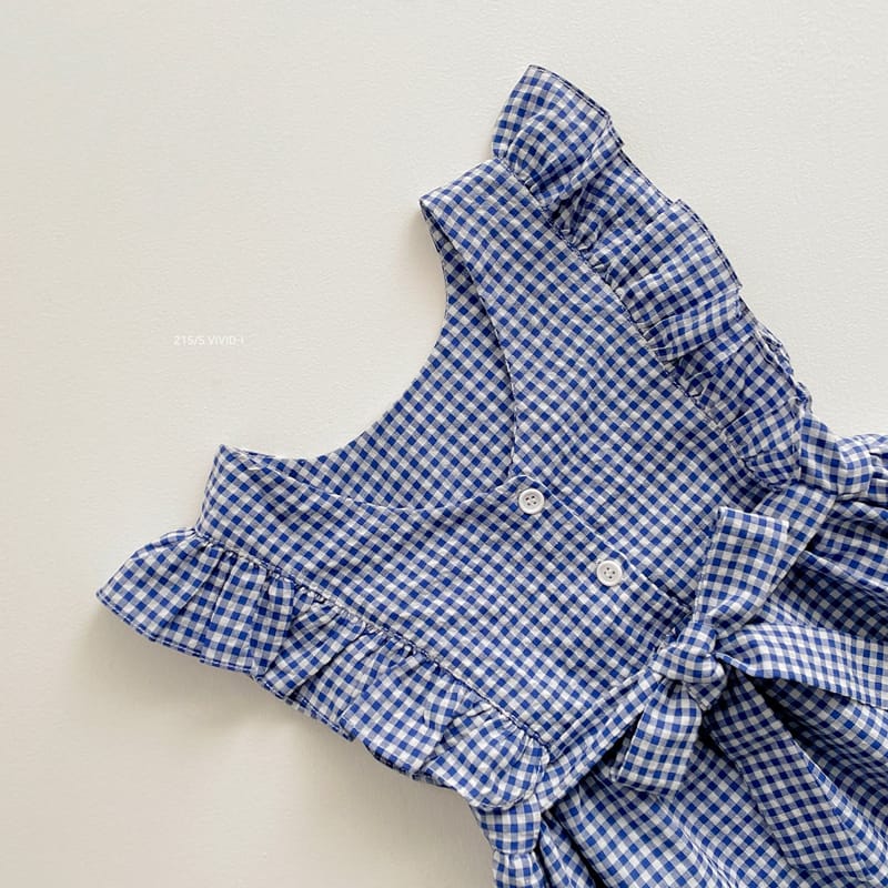 VIVID I - Korean Children Fashion - #Kfashion4kids - Check Frill Sleeveless One-piece - 8