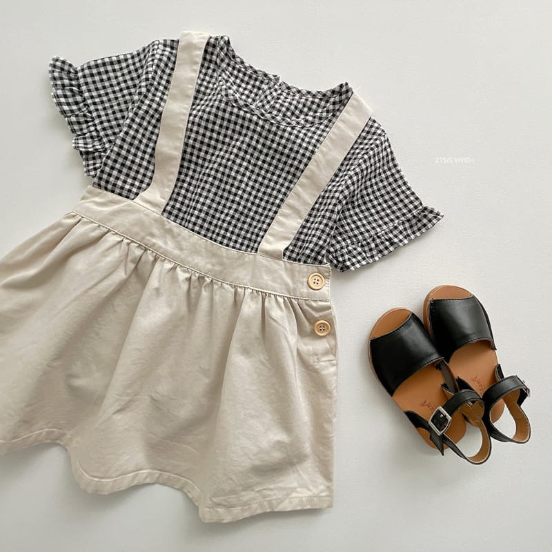 VIVID I - Korean Children Fashion - #Kfashion4kids - Dungarees Skirt Blouse Set