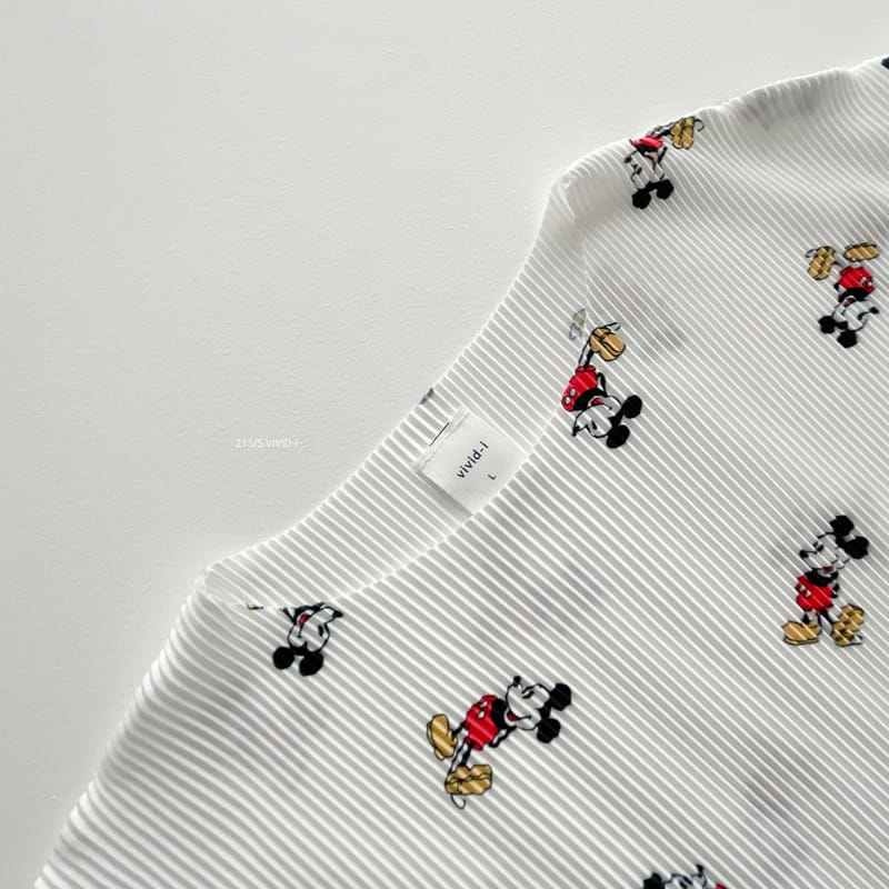 VIVID I - Korean Children Fashion - #Kfashion4kids - Mickey Pleats Top Bottom Set - 4
