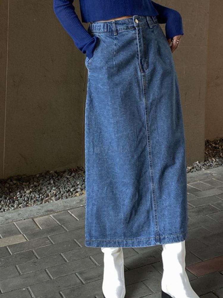 WEARING - Korean Children Fashion - #Kfashion4kids - Buckle Denim Skirt - 4