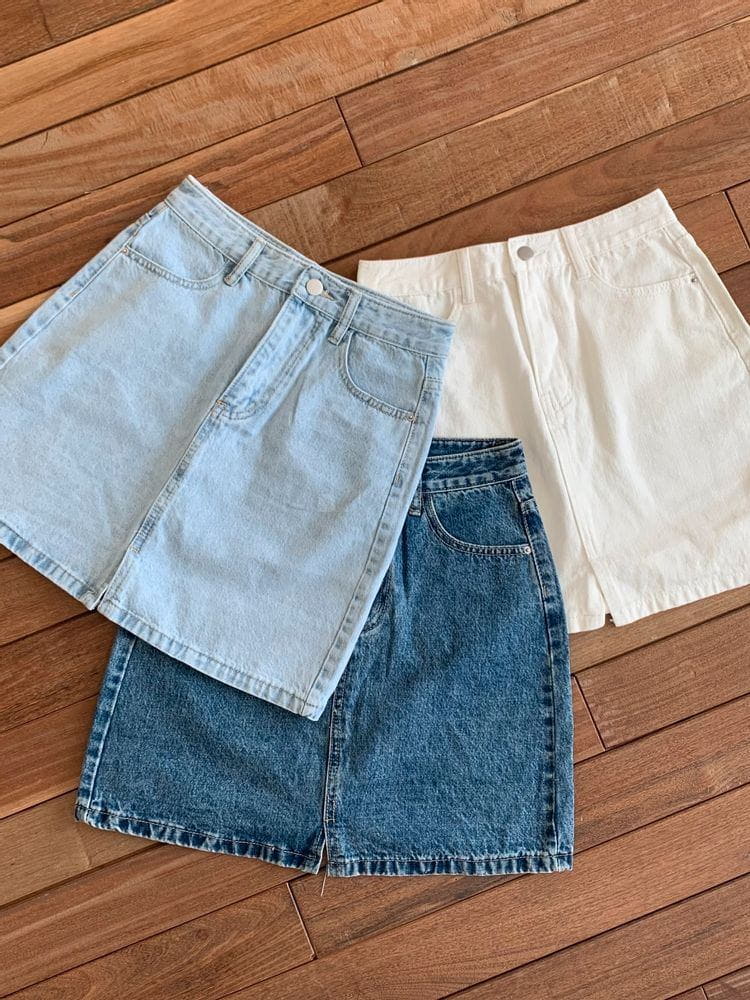WEARING - Korean Children Fashion - #Kfashion4kids - Denim Shorts Skirt - 2