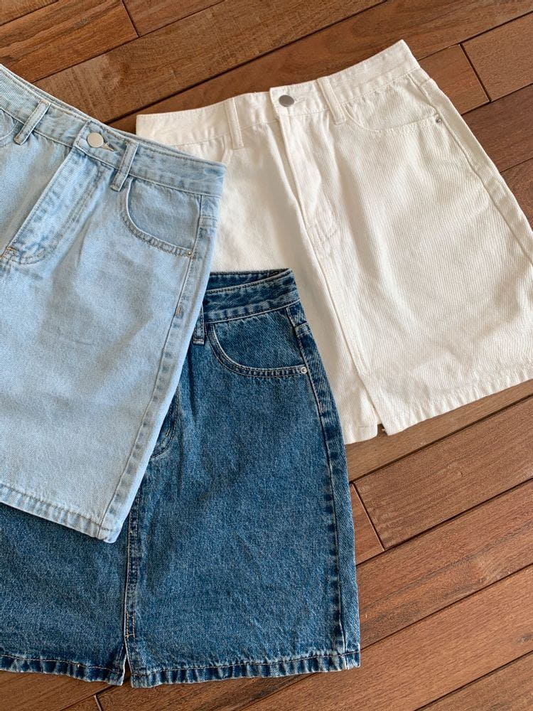 WEARING - Korean Children Fashion - #Kfashion4kids - Denim Shorts Skirt - 4