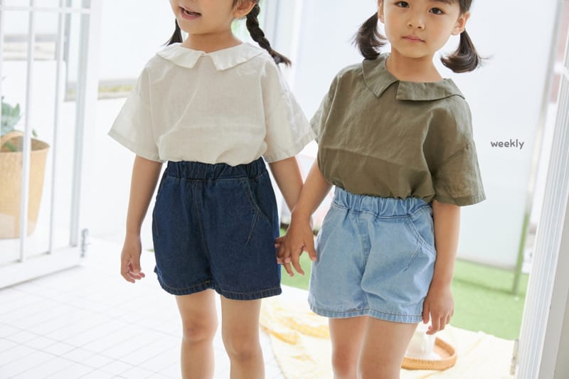 WEEKLY - Korean Children Fashion - #Kfashion4kids - Dart Denim Shorts