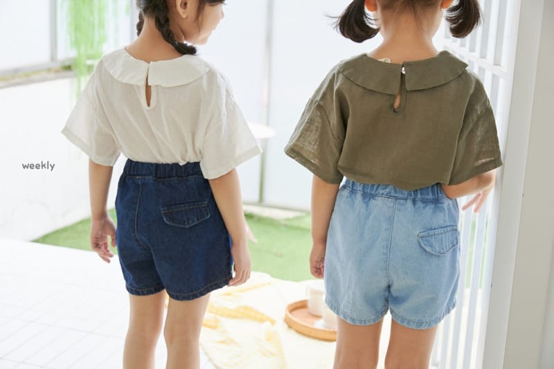 WEEKLY - Korean Children Fashion - #Kfashion4kids - Dart Denim Shorts - 4