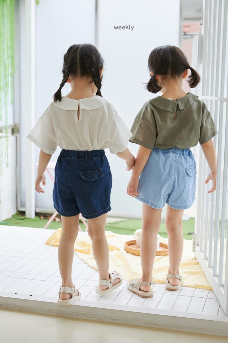 WEEKLY - Korean Children Fashion - #Kfashion4kids - Dart Denim Shorts - 6