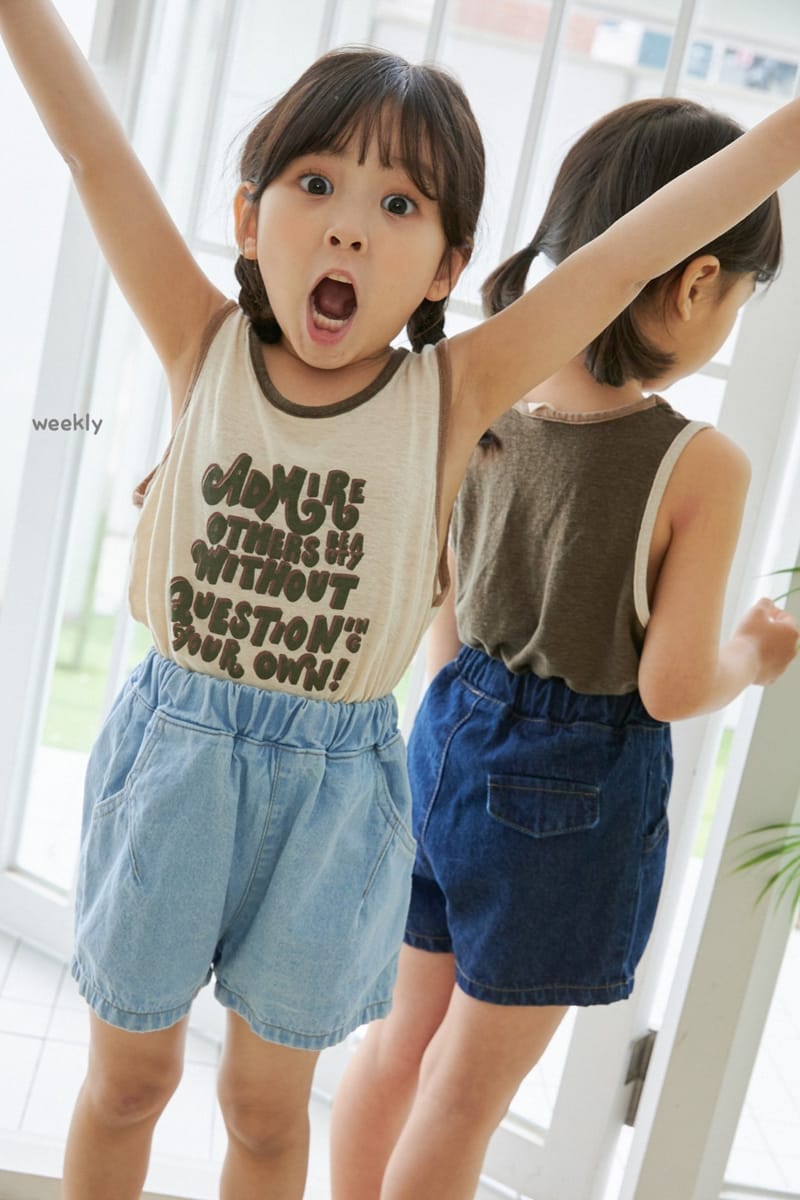 WEEKLY - Korean Children Fashion - #Kfashion4kids - Cozy Color Sleeveless Tee - 2